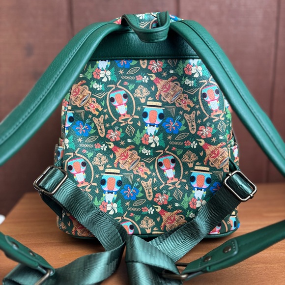 Disney Parks Loungefly 2022 Enchanted Tiki Room Tropical Green Backpack - Picture 7 of 11